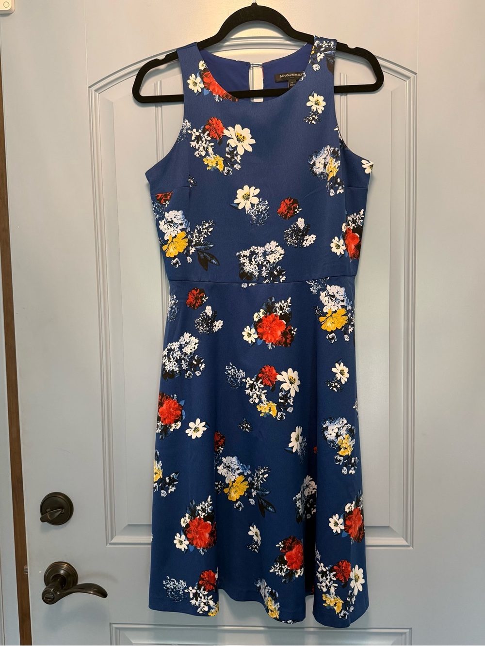 Banana Republic Blue Floral Midi Dress